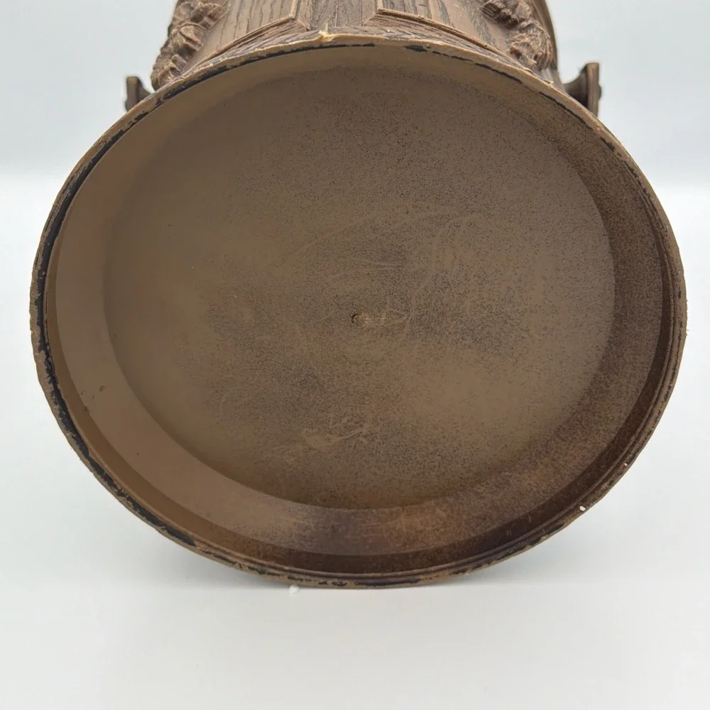 VTG Insulated Ice Bucket Faux Wood Flower Pattern Wine Champagne Bottle Cool Lid